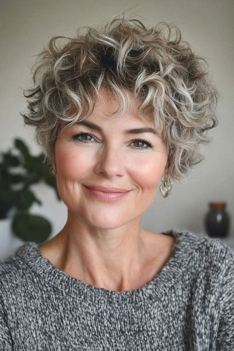 Curly Pixie with Height