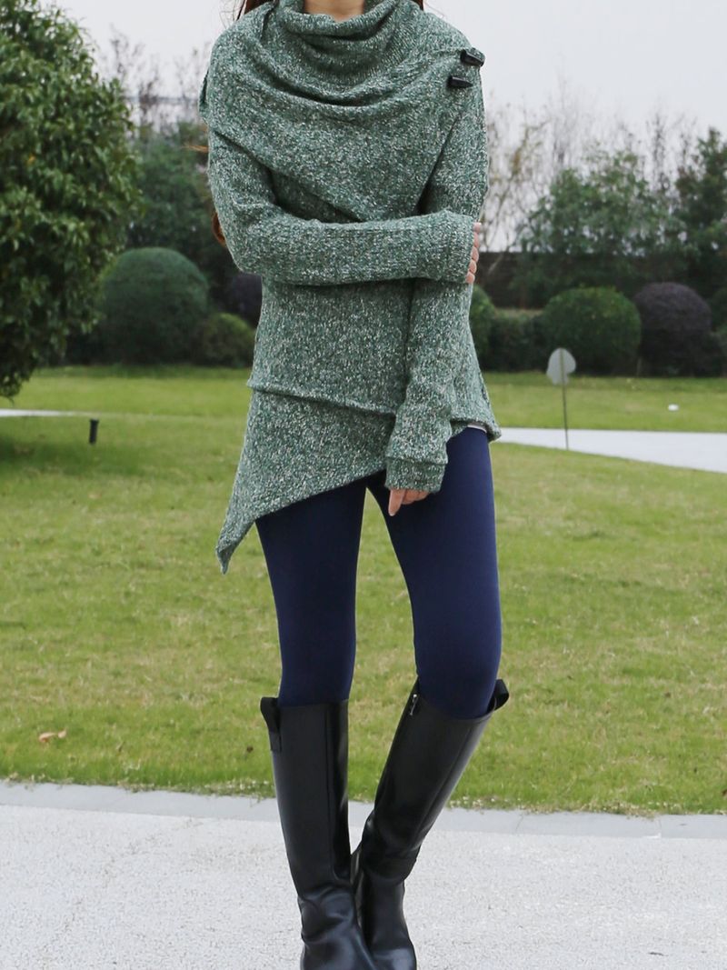 Asymmetrical Hemline Tunic with Leggings