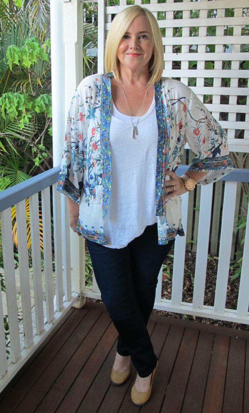 Patterned Kimono over Simple Base