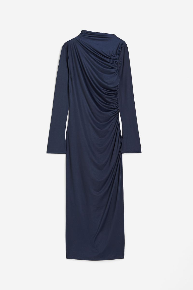 Draped Jersey Dress with Scarf