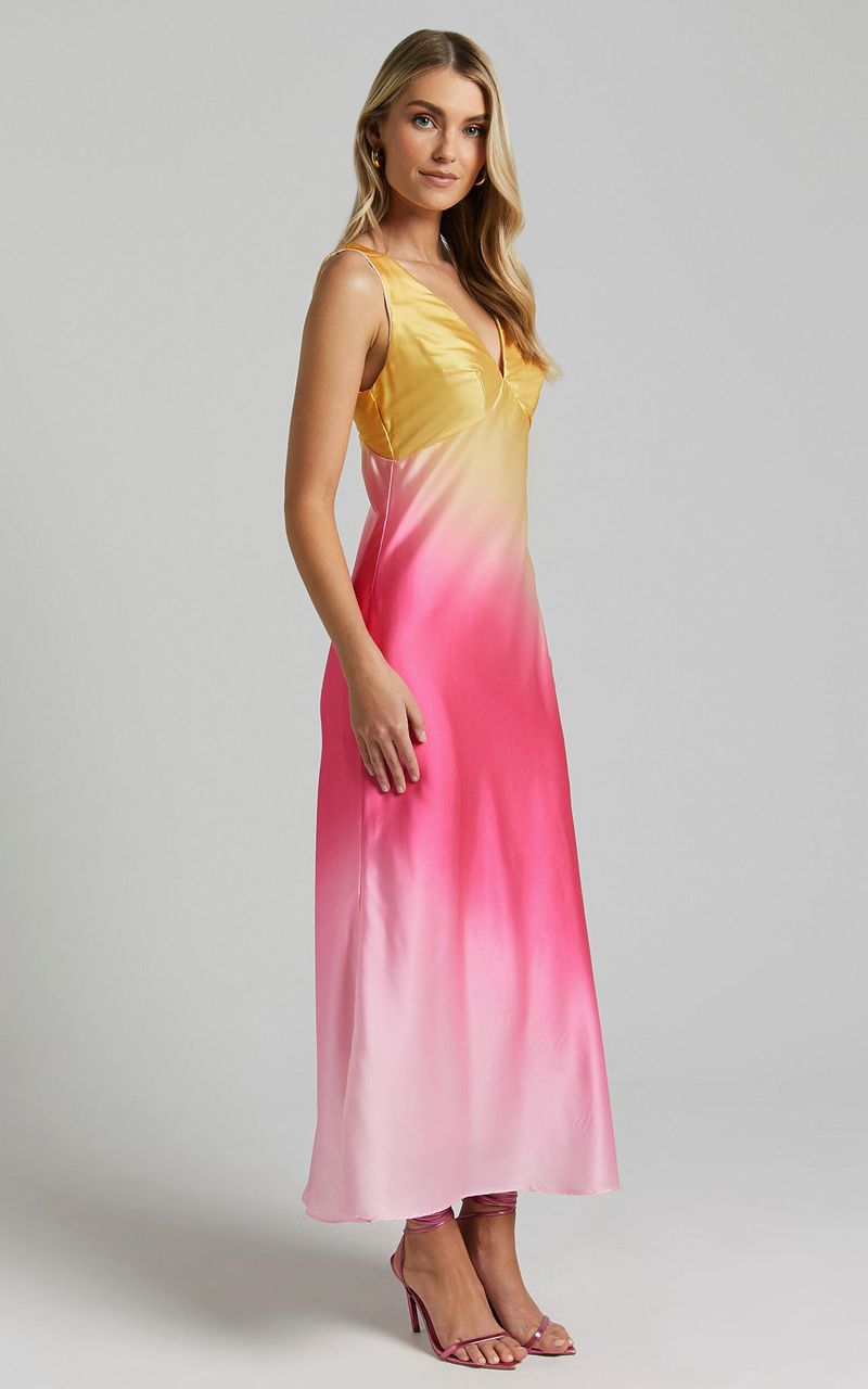 Sunset-Hued Satin Slip