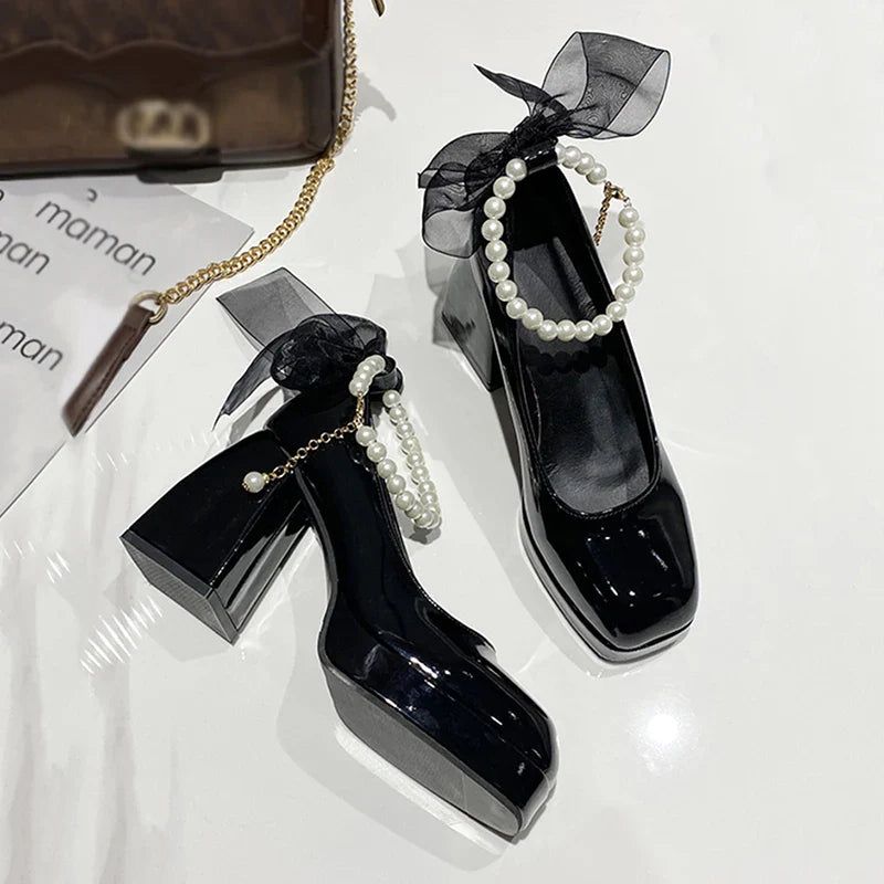 Clunky Square-Toe Pumps