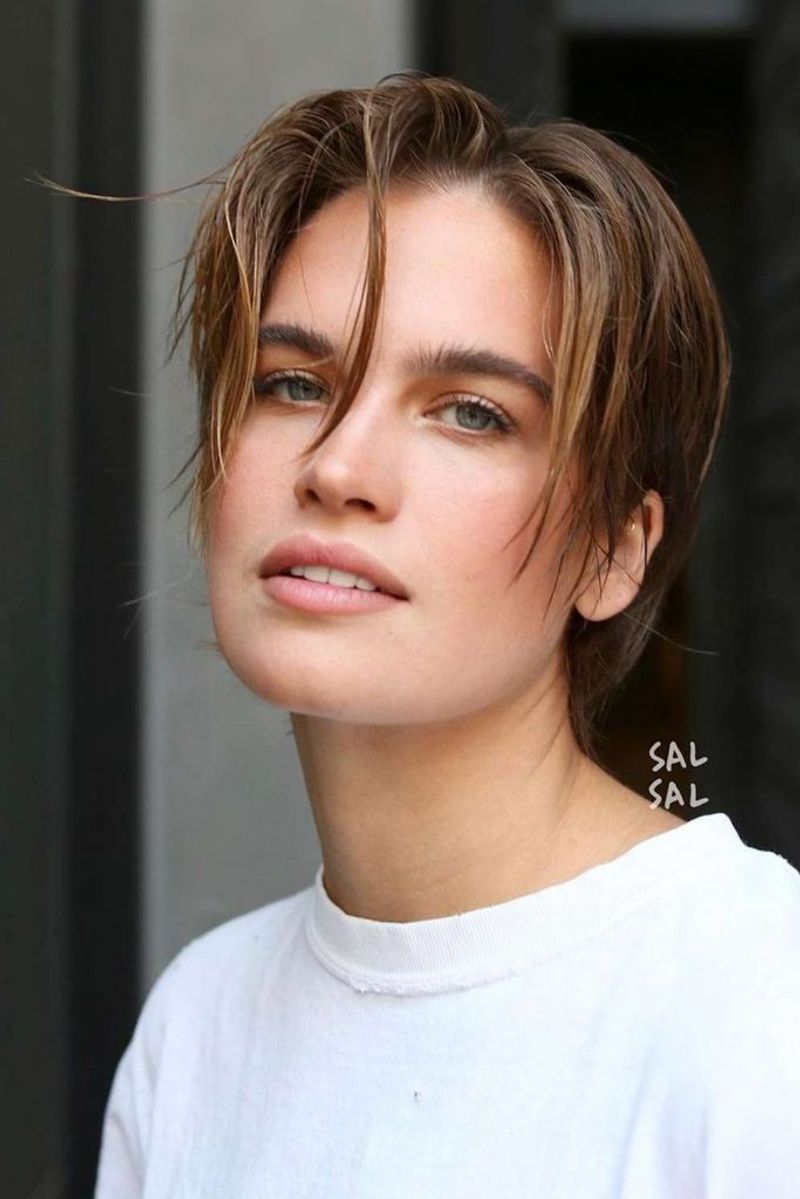 Parted Pixie Bangs