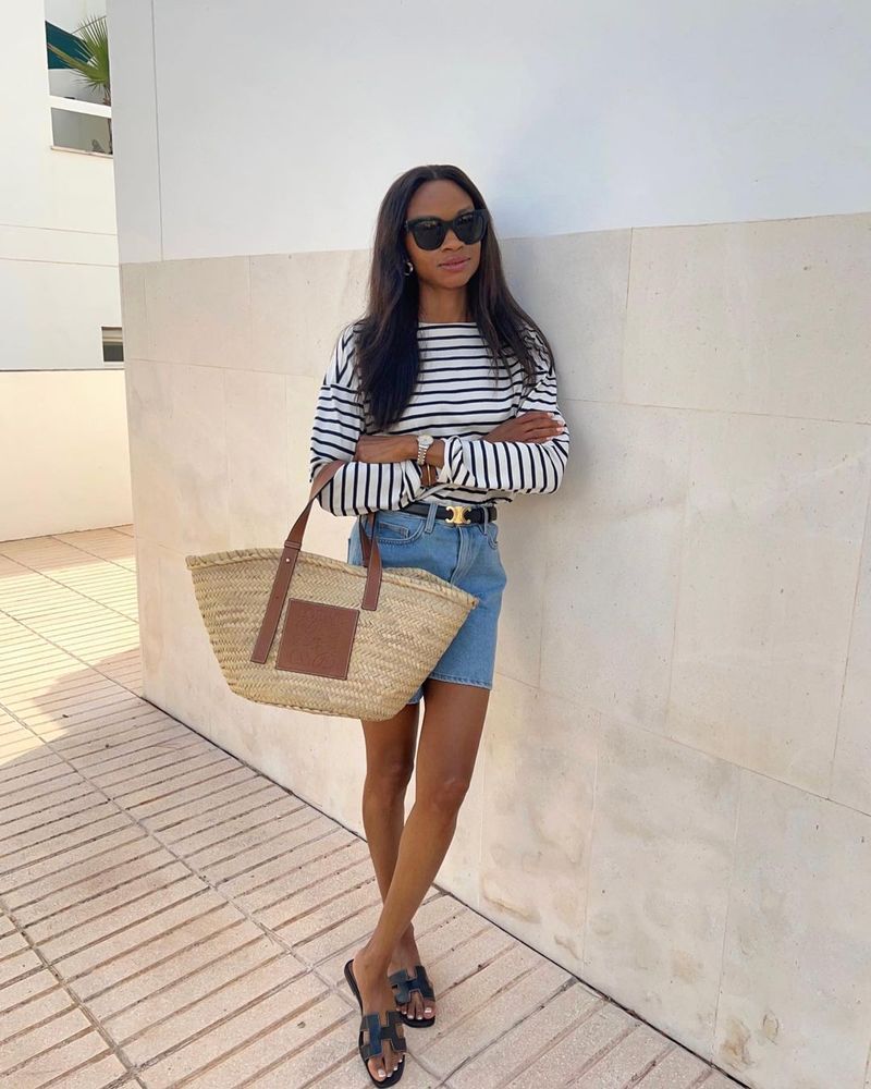 Woven Straw Flip-Flops with City Shorts