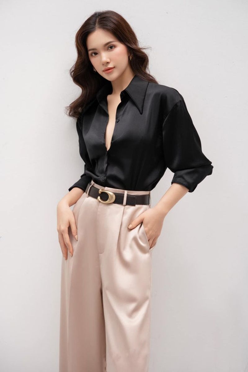Italian Silk Palazzo Blouse