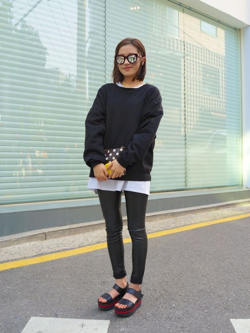 Chunky Tourist Sandals With Leather Pants