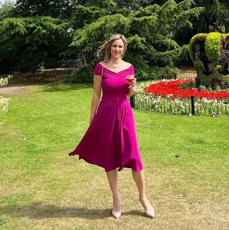 Magenta Cap Sleeve Swing