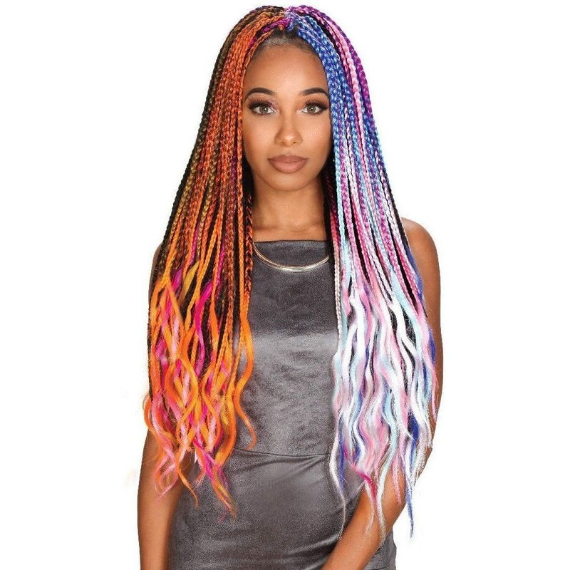Neon-Tipped Box Braids