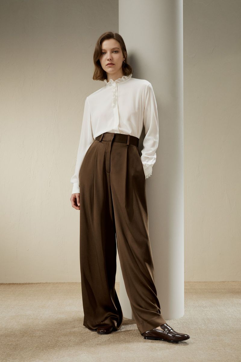 Silk-Blend Palazzo Pants