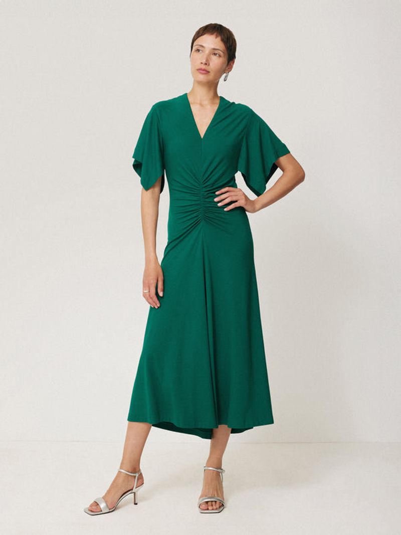 Flutter Sleeve Dresses in Jewel Tones