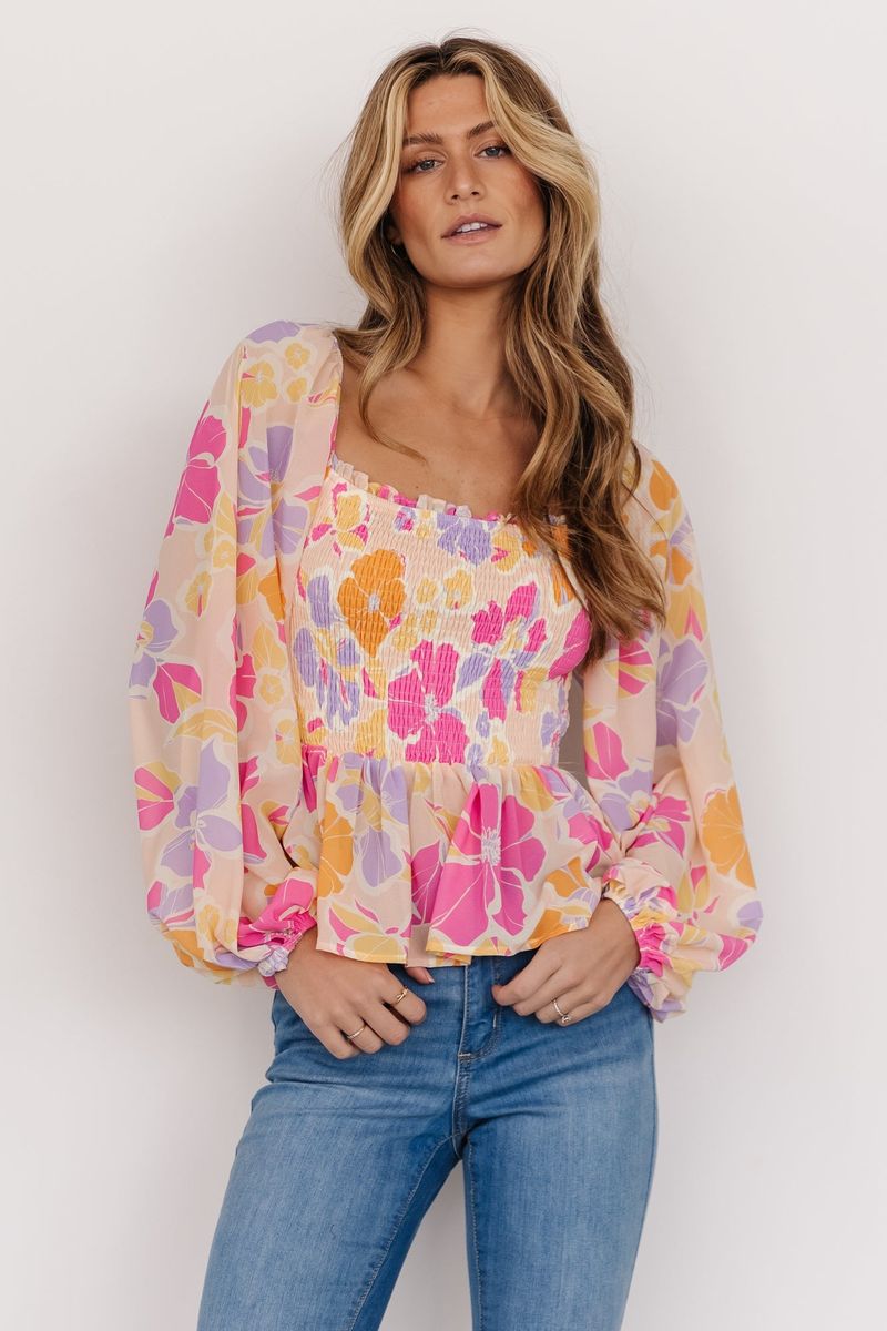 Smocked Bodice Blouson