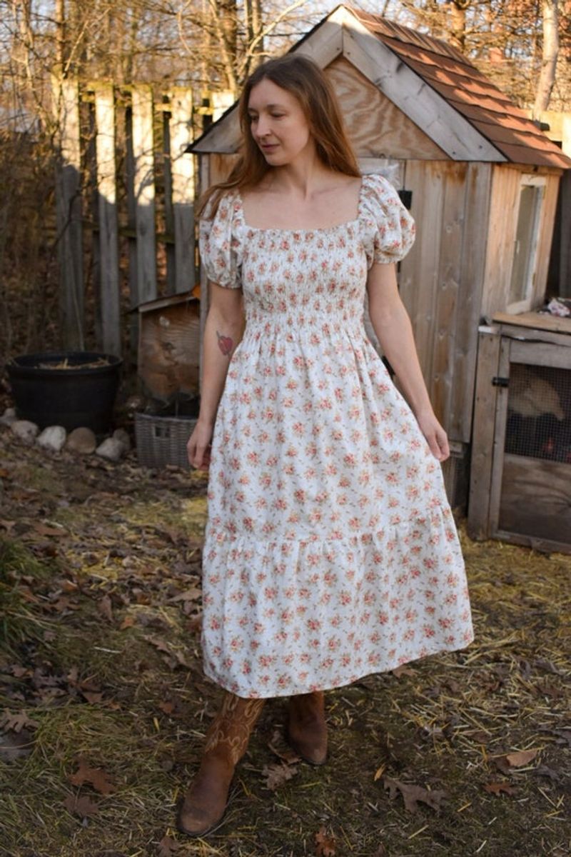 Tiered Prairie Dress + Western Mules