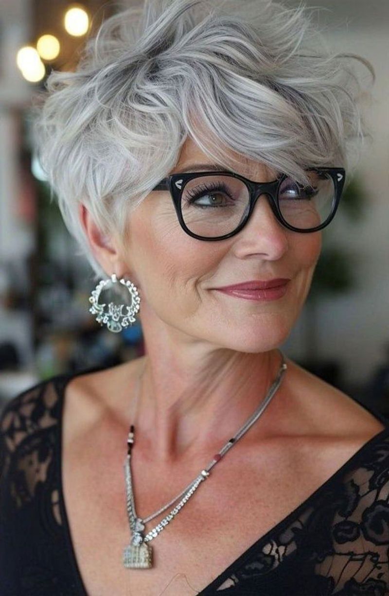 Textured Crop with Side-Swept Bangs
