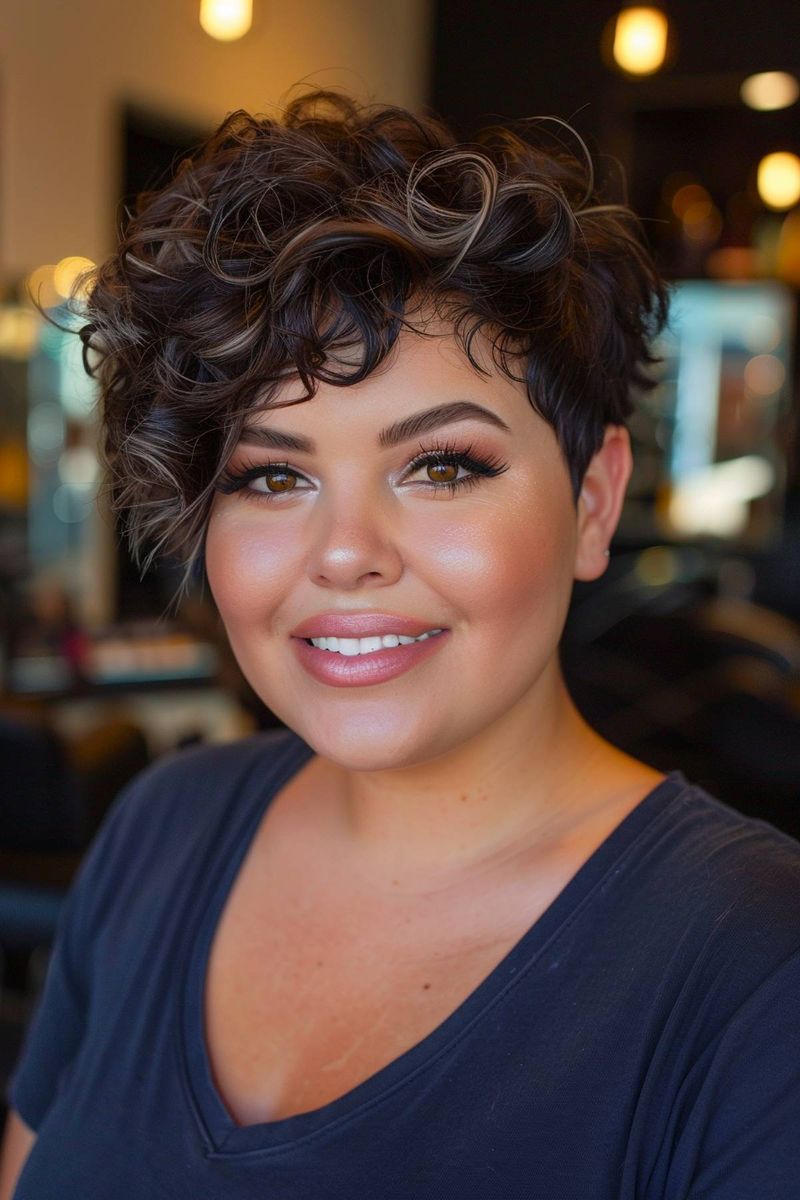 Curly Pixie with Height