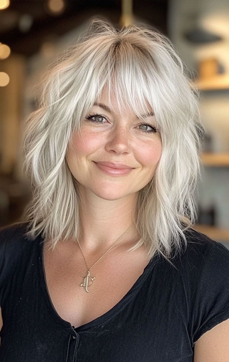 Layered Lob with Wispy Bangs