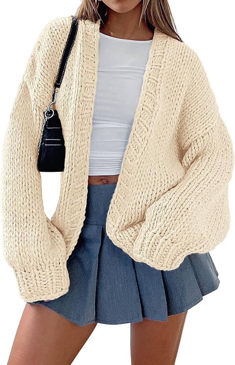 Cozy Cardigan with A-Line Skirt