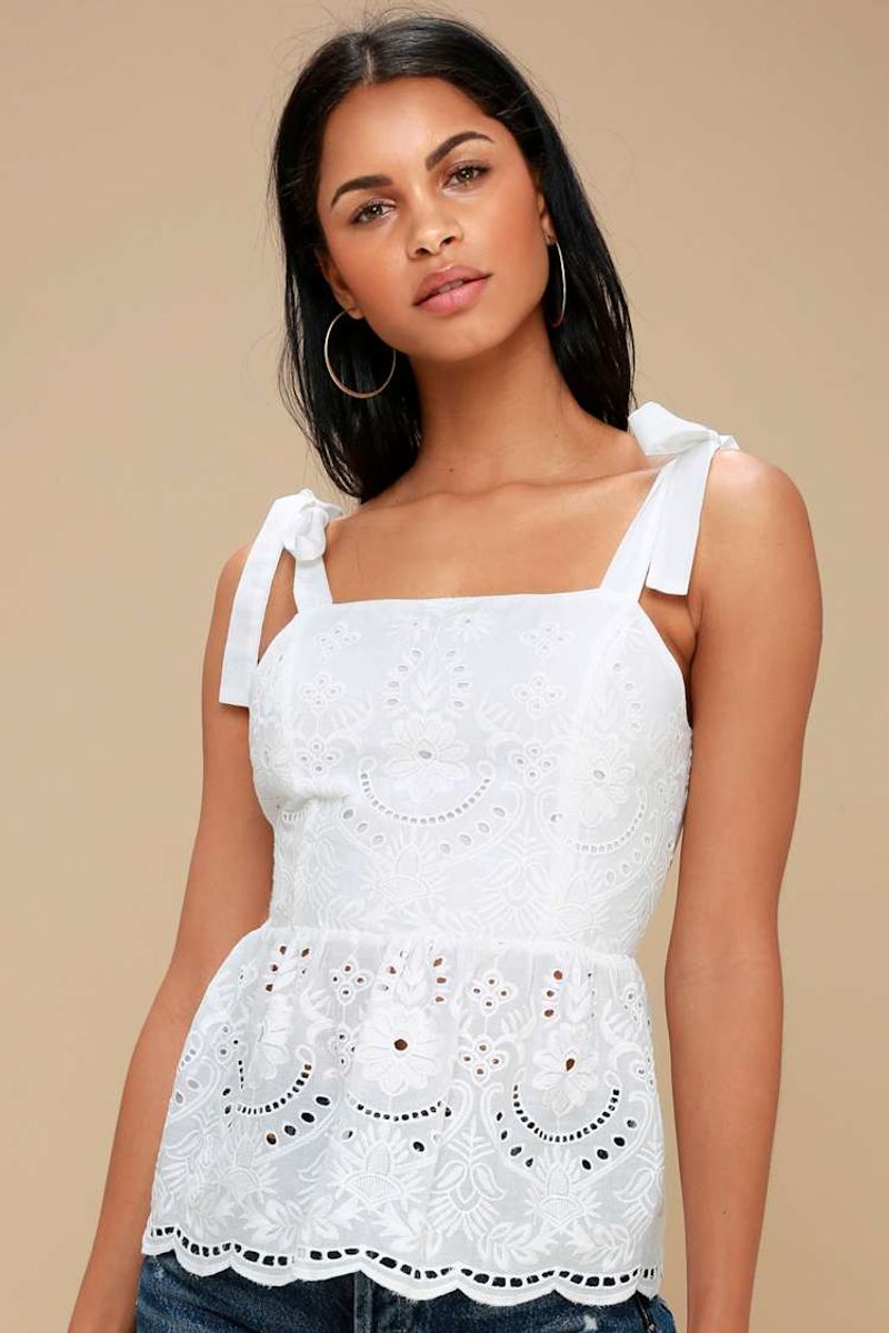 Eyelet Peplum Charmer