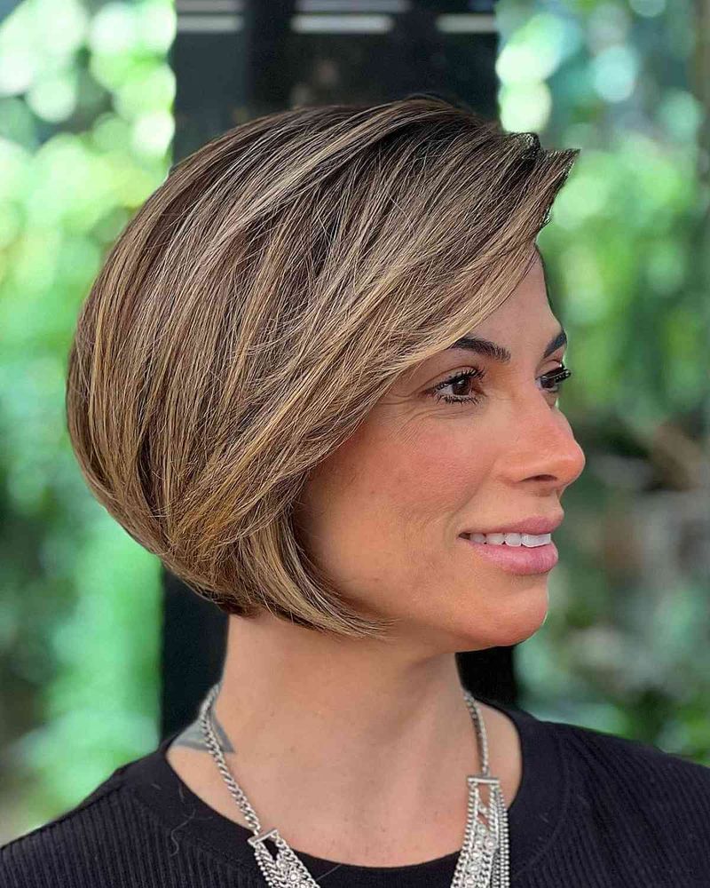 Graduated Bob with Side-Swept Bangs