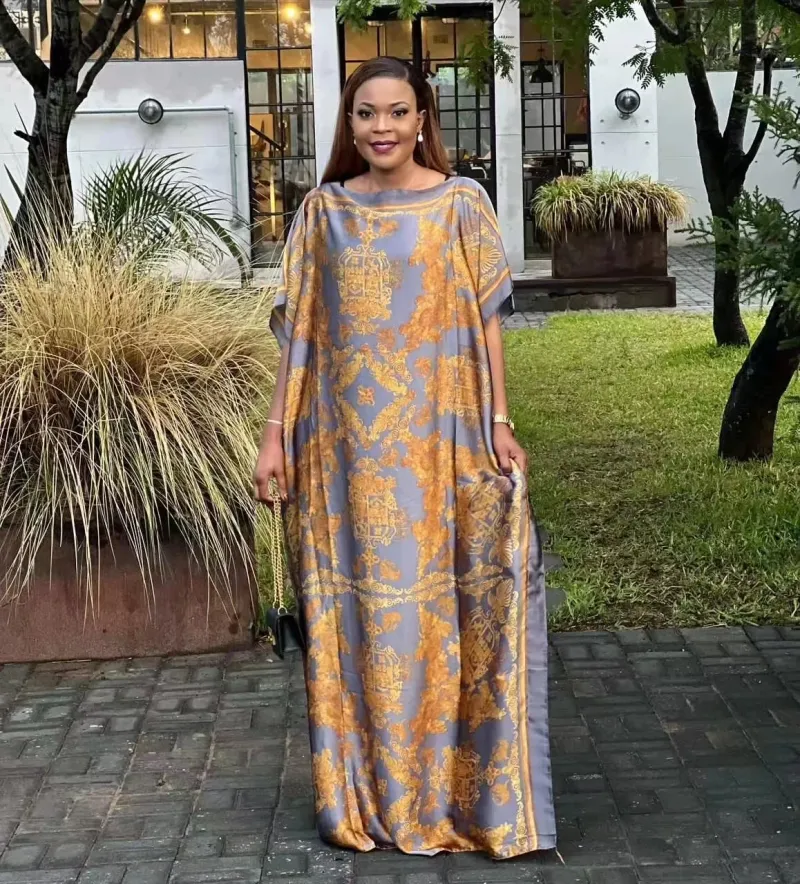 Kaftan-Style Printed Dress
