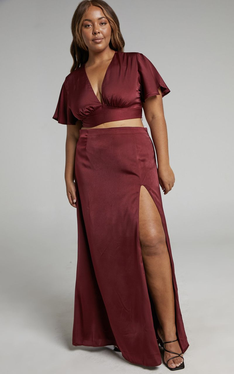 Wrap Top & Maxi Skirt Ensemble