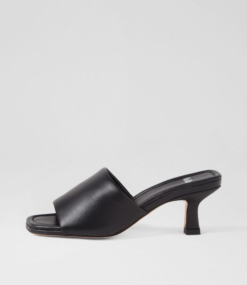 Leather Mules With Mini Heel