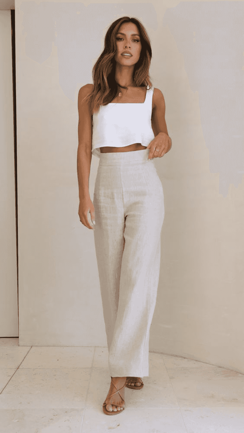 Wide-Leg Linen Pants & Crop Tank