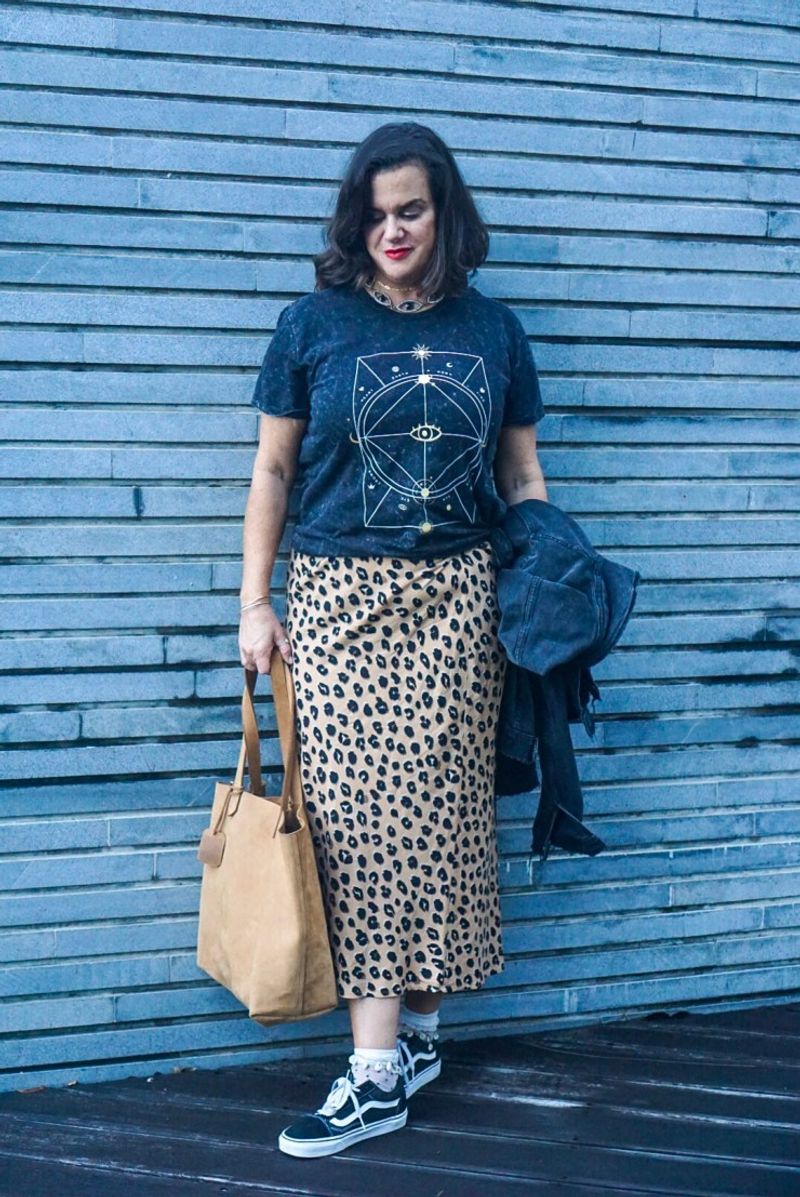 Slip Skirt with Graphic Tee