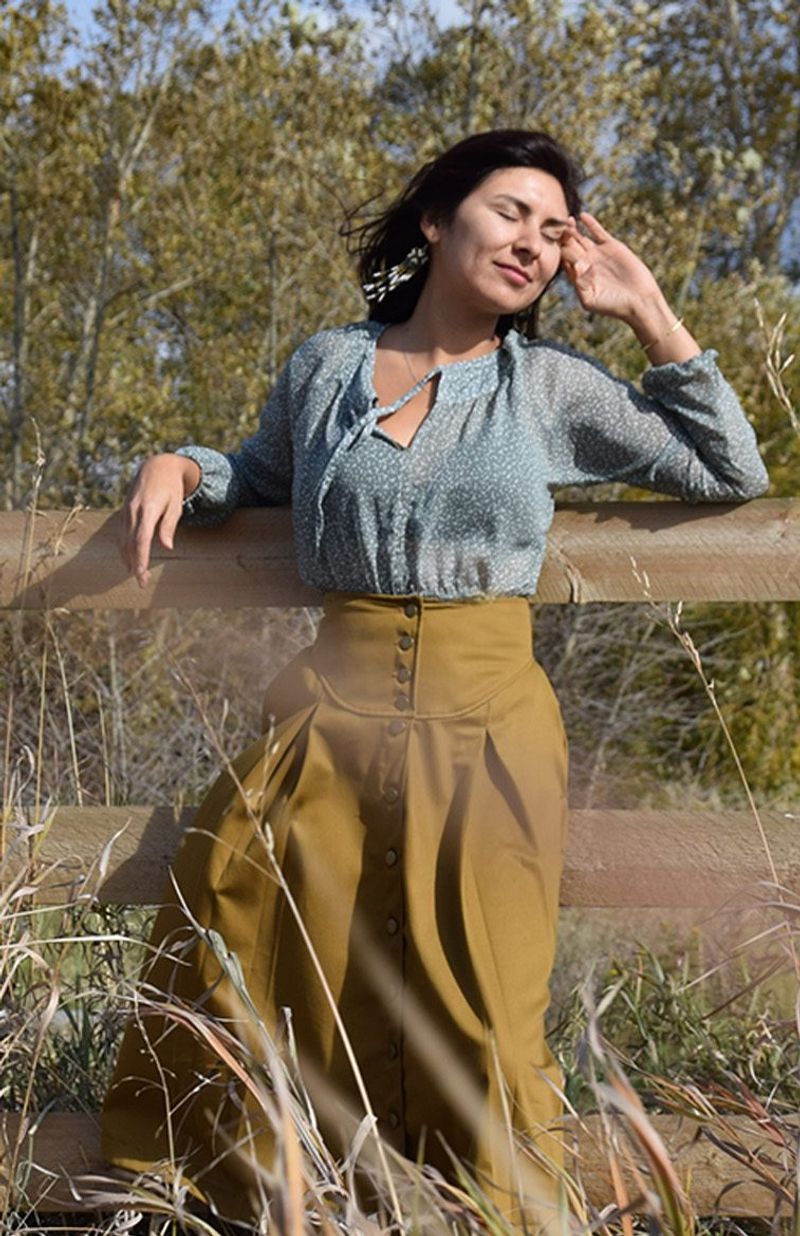 Slip Skirt with Peasant Blouse