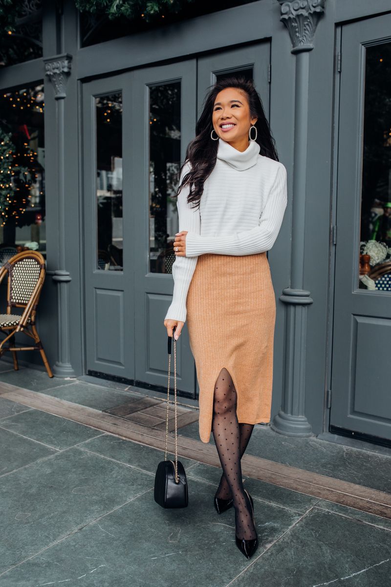 Slip Skirt with Turtleneck
