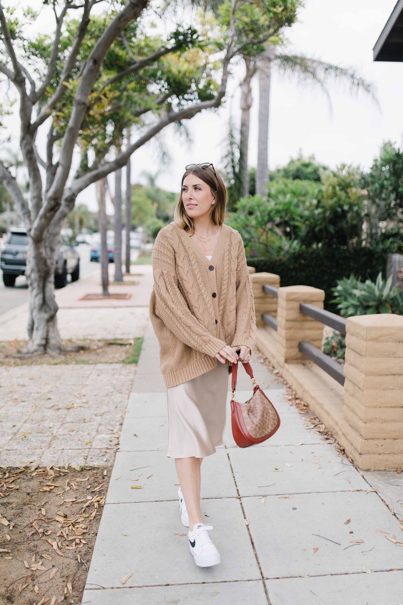 Slip Skirt with Cardigan