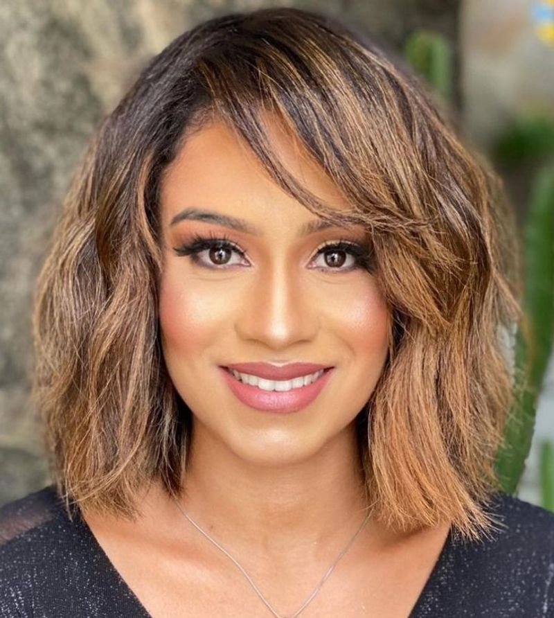 Tousled Bob with Side-Swept Bangs