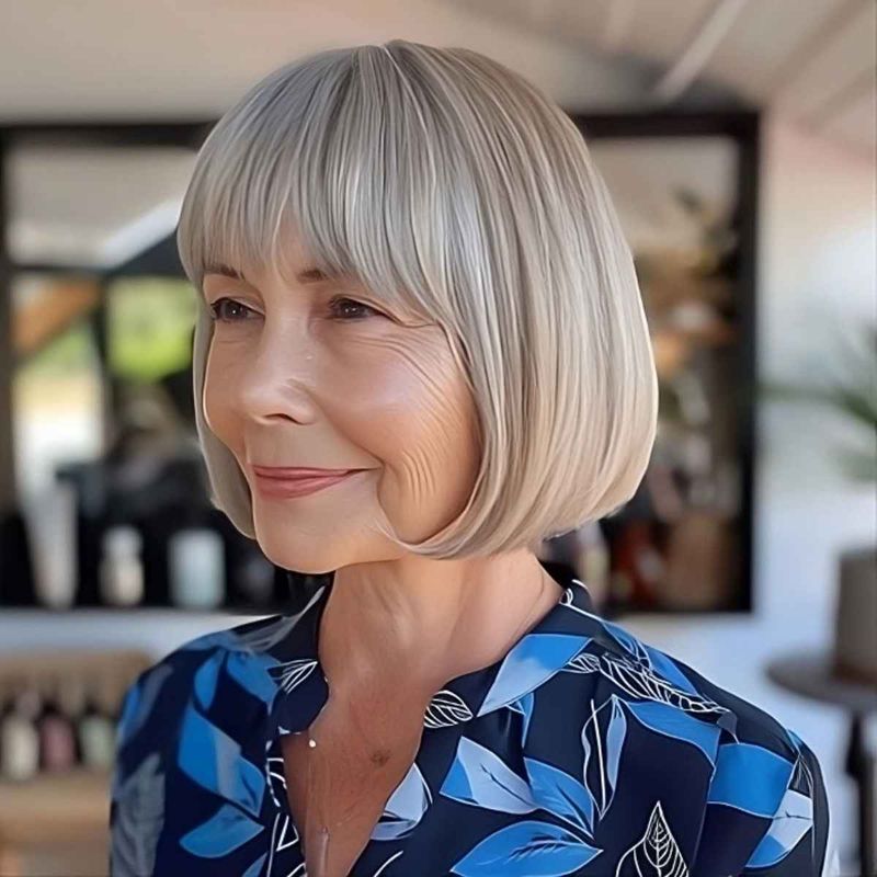 Blunt Bob with Soft Fringe