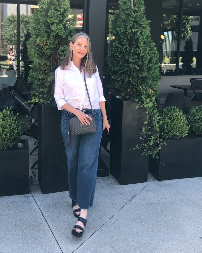 Luxe Cotton Button-Down with Wide-Leg Crops