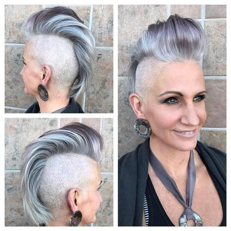 Gray Mohawk Fade