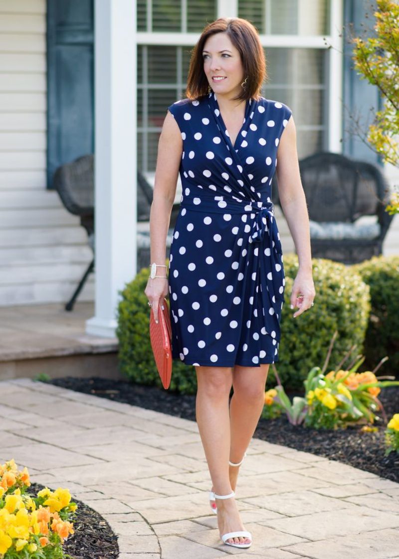 Playful Polka Dot Wrap Dress