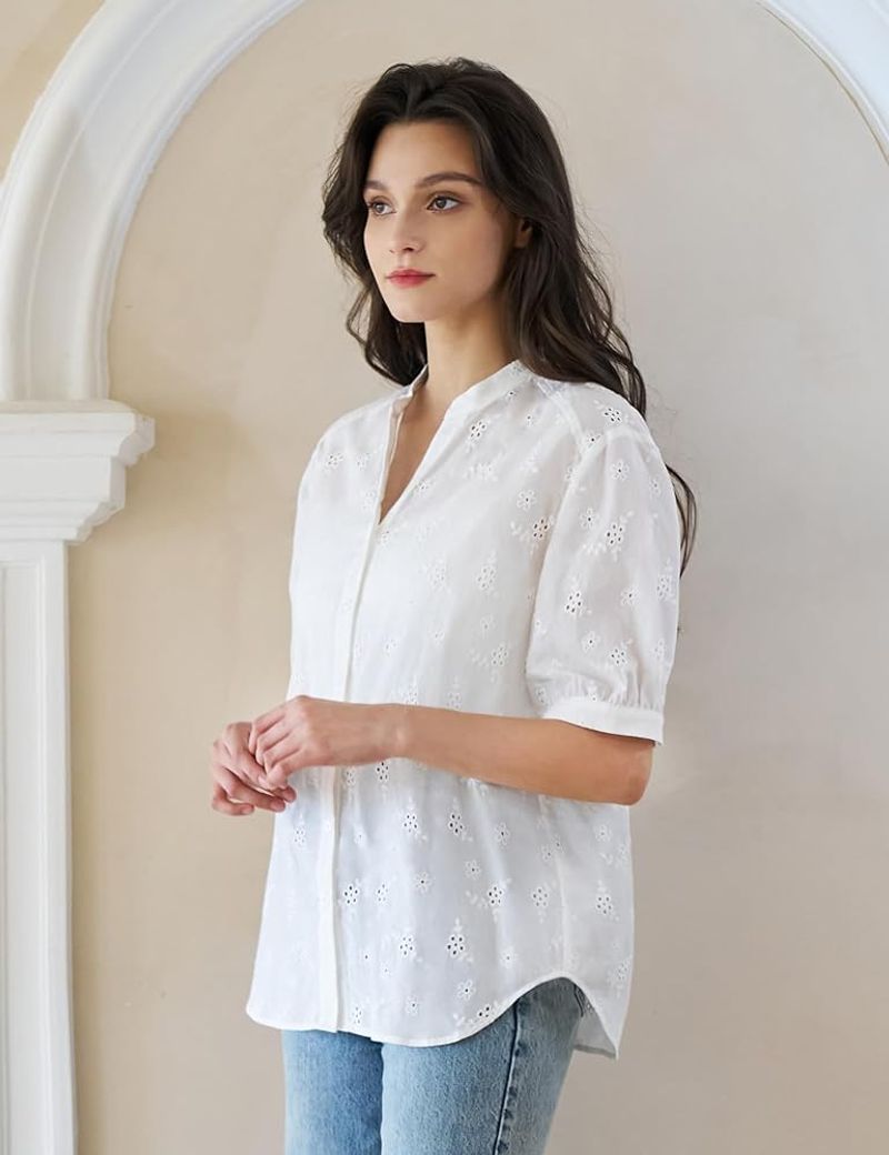 Swiss Eyelet Cotton Top
