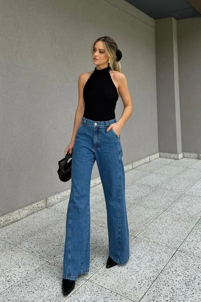 High-Waisted Wide-Leg Jeans
