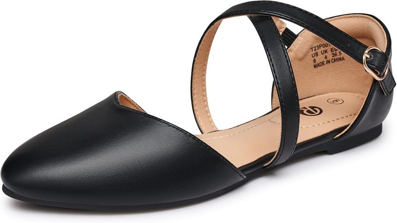 Ballet Flats With Ankle Ribbons