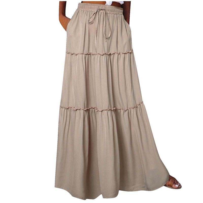 Maxi Skirts with Elastic Waistbands