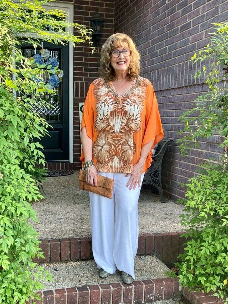 Silk Blouse and Wide-Leg Trousers
