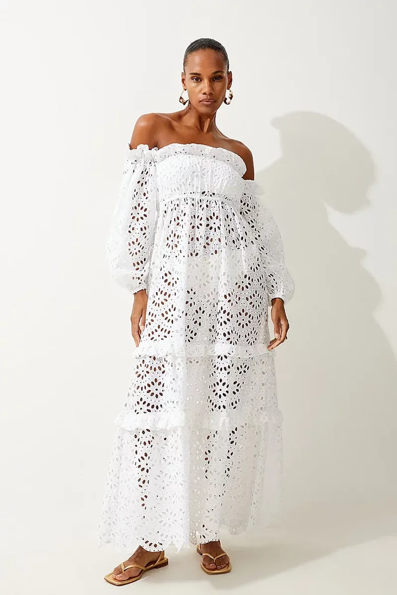 Off-Shoulder Eyelet Beauty