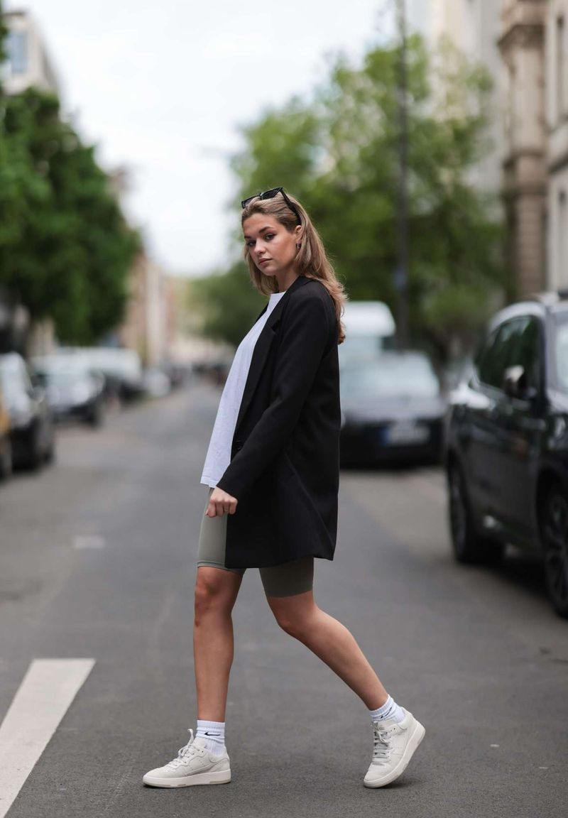 Oversized Button-Down & Bike Shorts