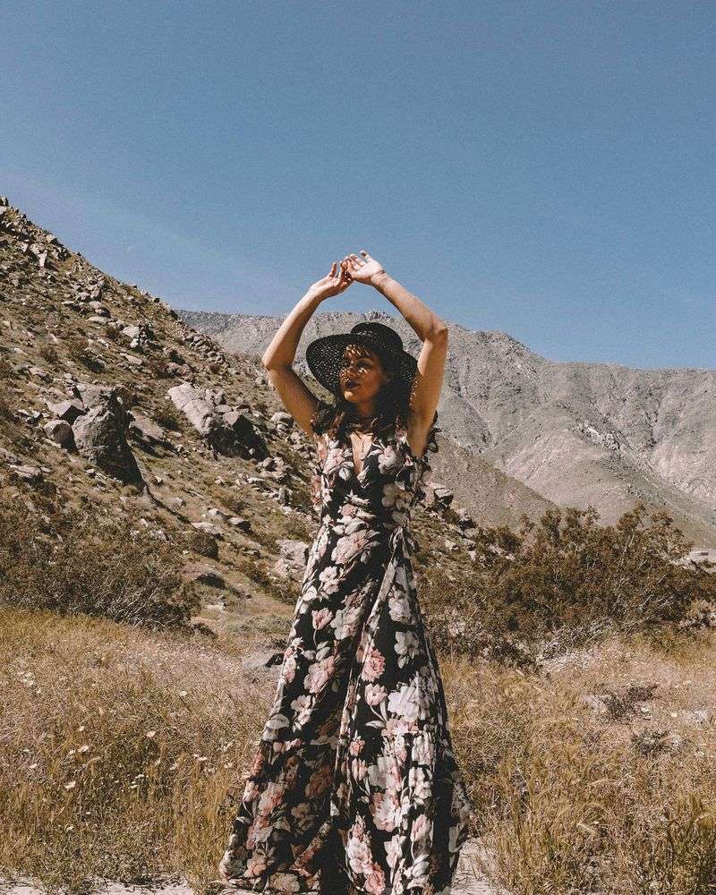 Cactus Flower Wrap Dress