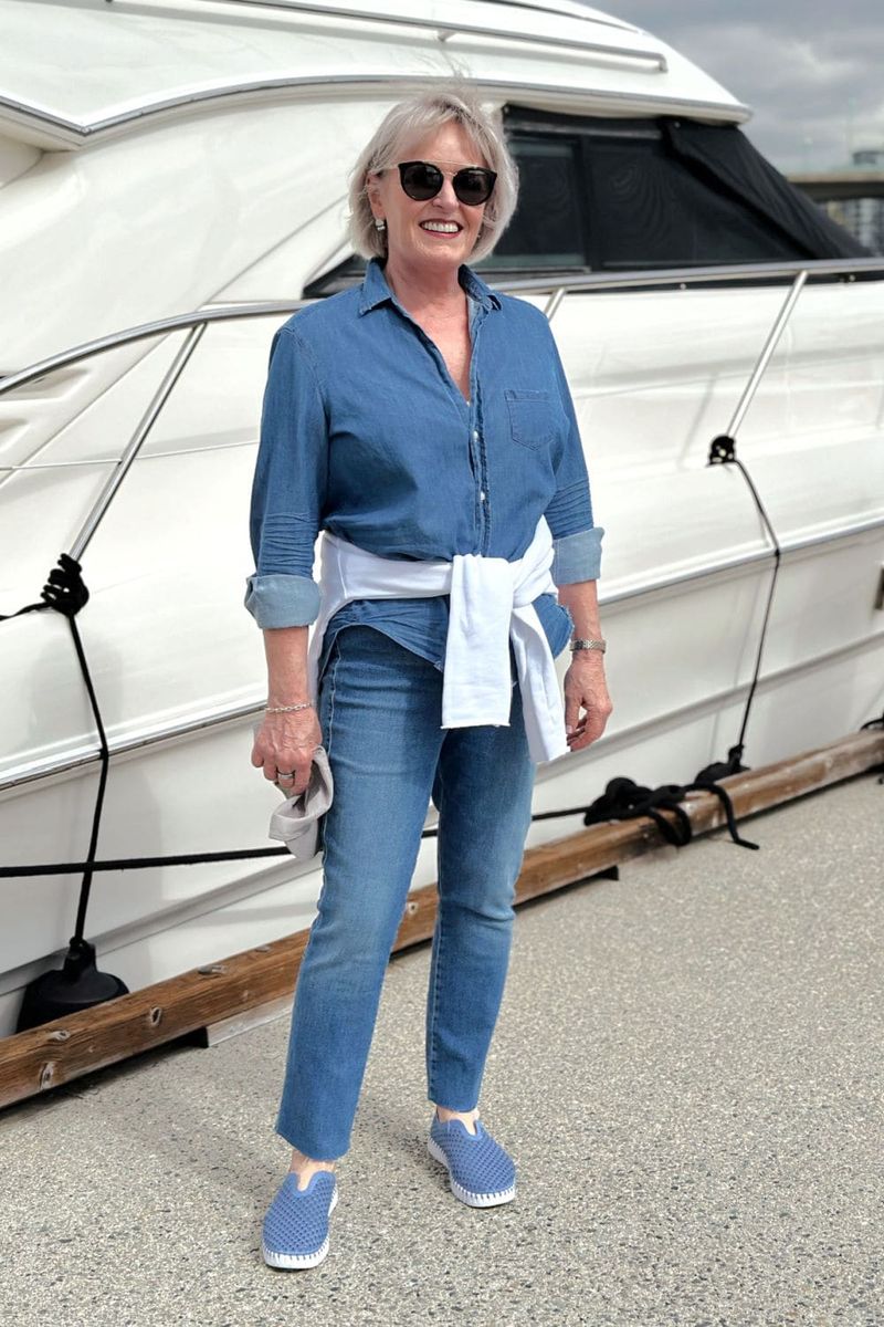 Stretch Denim Straight Jeans