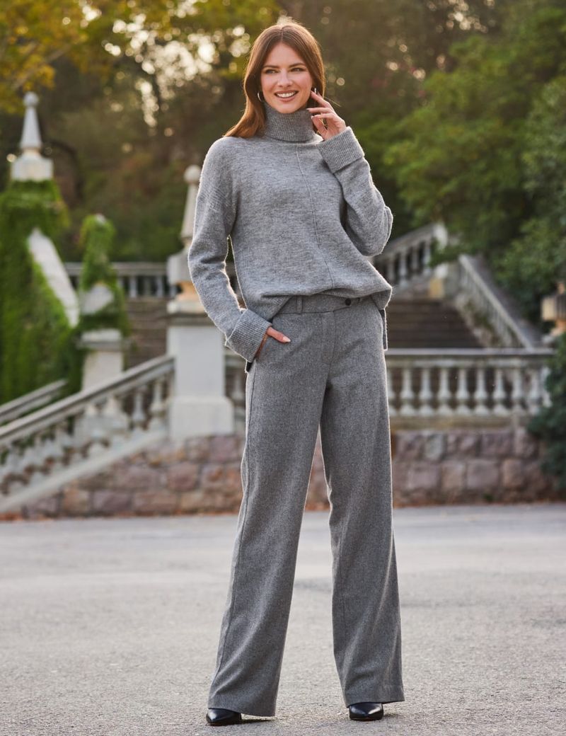 High-Waisted Wool Trousers