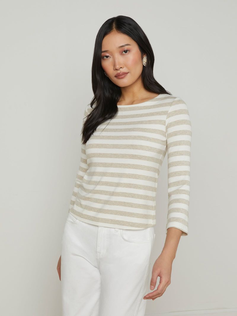 Boat Neck Striped Top