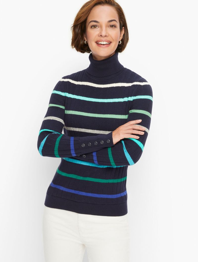 Striped Turtleneck Sweater