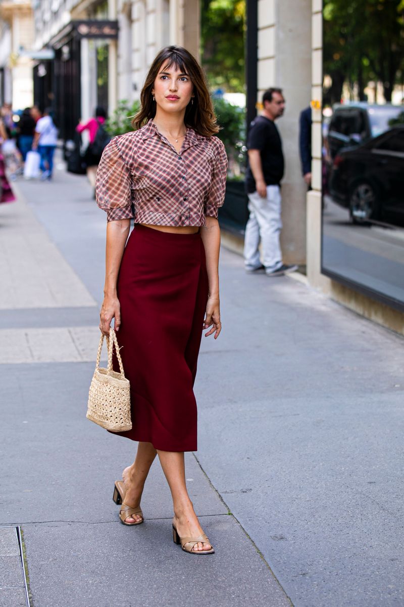 Midi Skirts and Block Heels