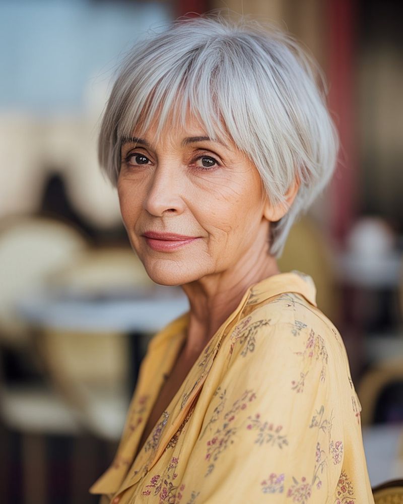 Chin-Length French Bob with Micro Bangs