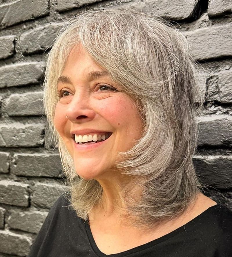 Choppy Mid-Length Cut With Bangs